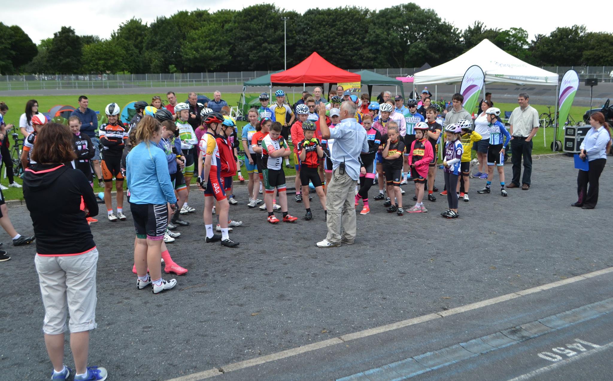 The riders are given a briefing (Photo: Brendan Whelan)