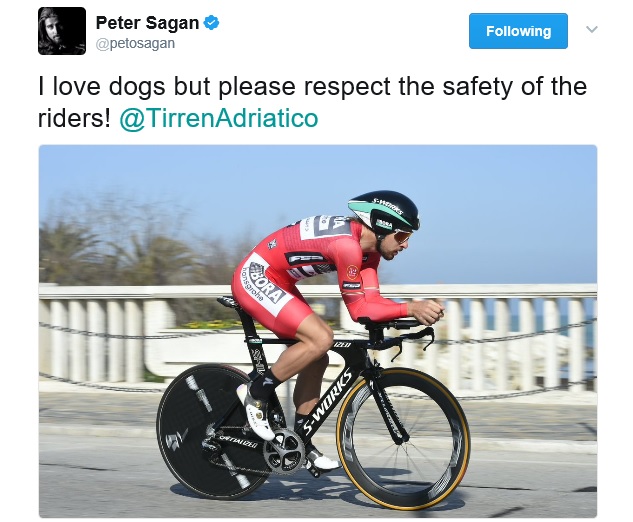 Peter Sagan Dog Tirreno