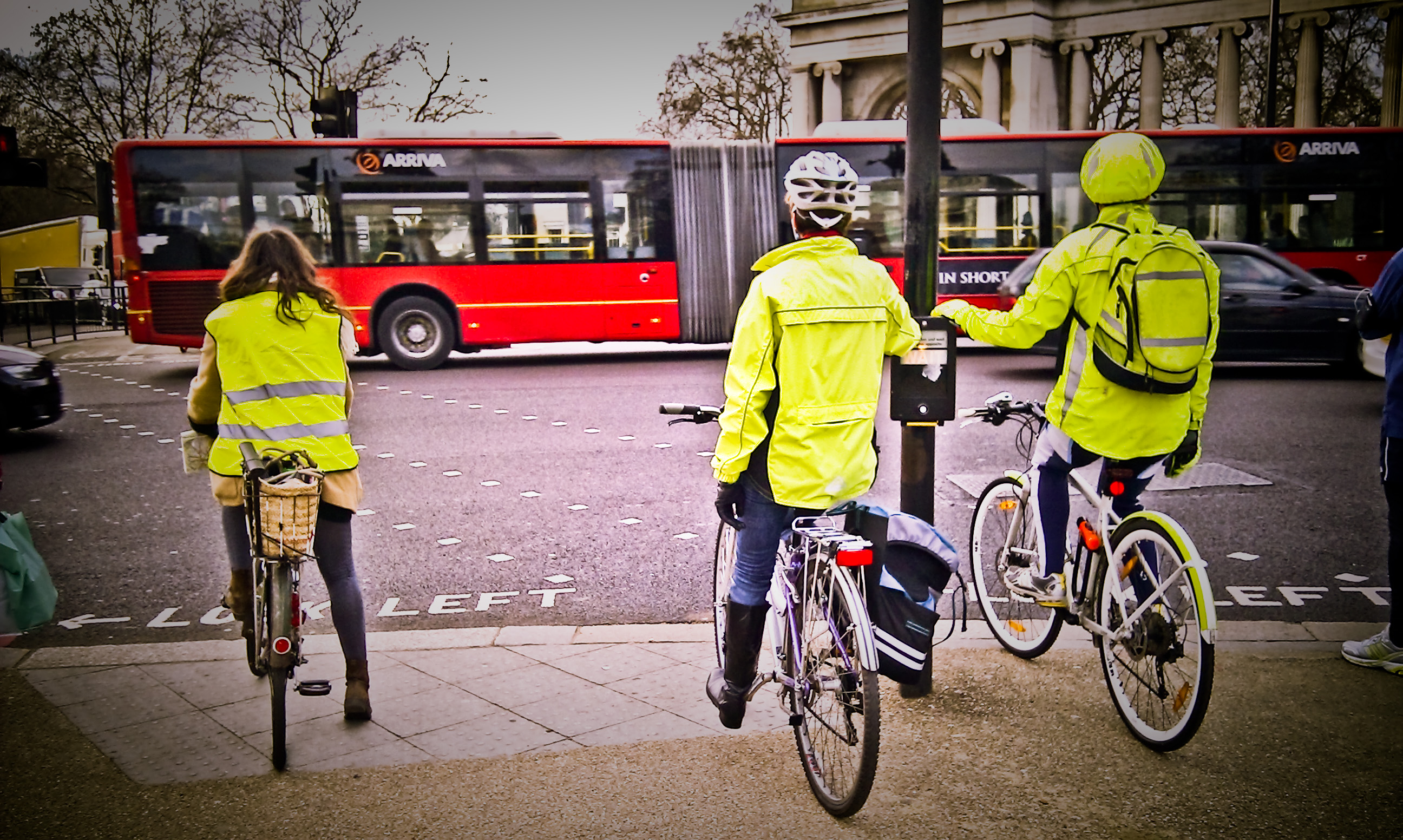Beware Cyclist Bike Rider Hi-Vis Visibility Safety Vest/Waistcoat Yellow/Orange 